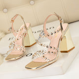 Total Stud PVC Studded Block Heels