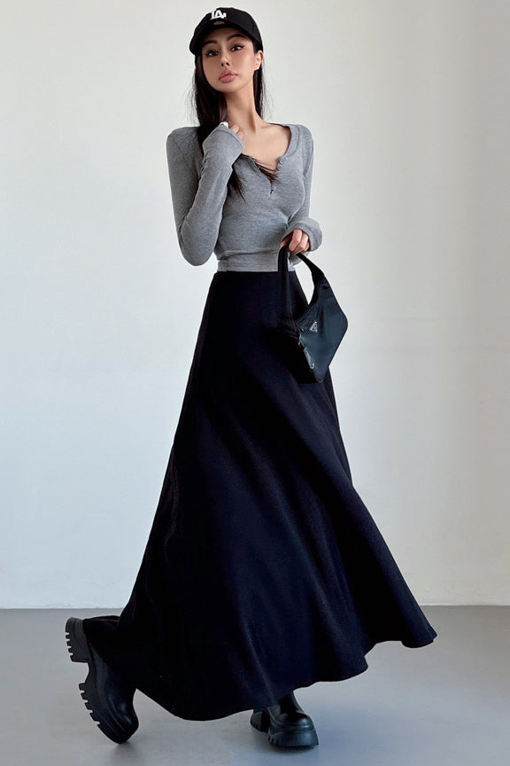 Retro Wool A-Line Skirt
