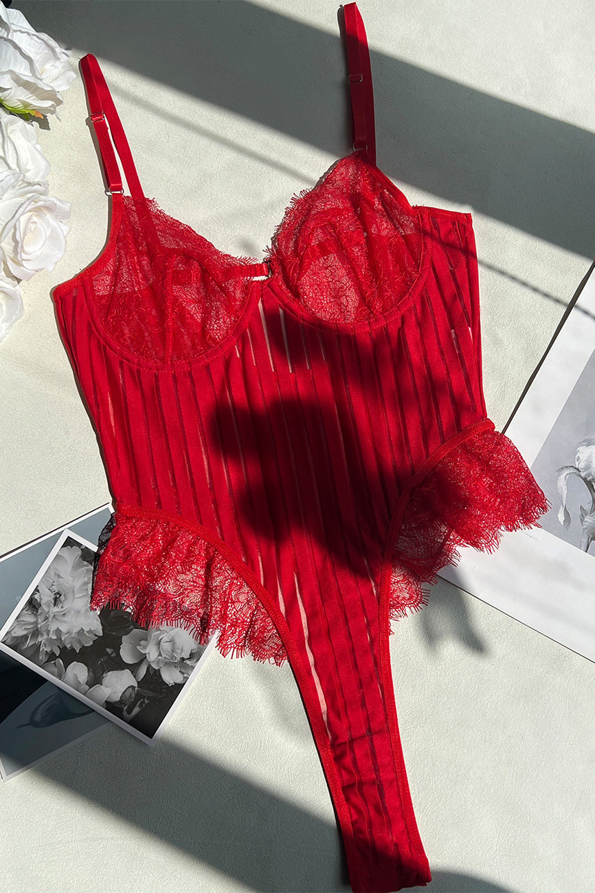 Gauze Lace Bodysuit Underwear Lingerie