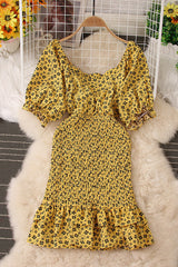 Floral Lace Ruffle Maxi Dress