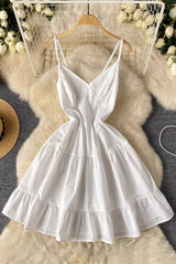 V-Neck Sleeveless Strap Mini Dress