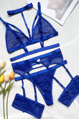 Hollow Halter Strappy Underwear Lingerie Set