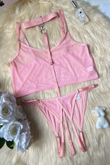 Gauze Strappy Underwear Lingerie Set