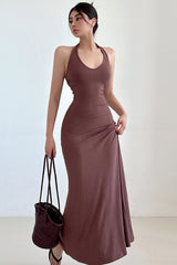 Backless Sleeveless Strap Bodycon Maxi Dress