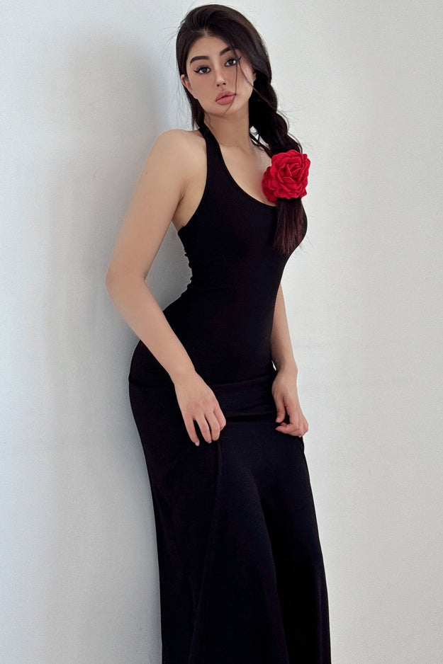 Backless Sleeveless Strap Bodycon Maxi Dress