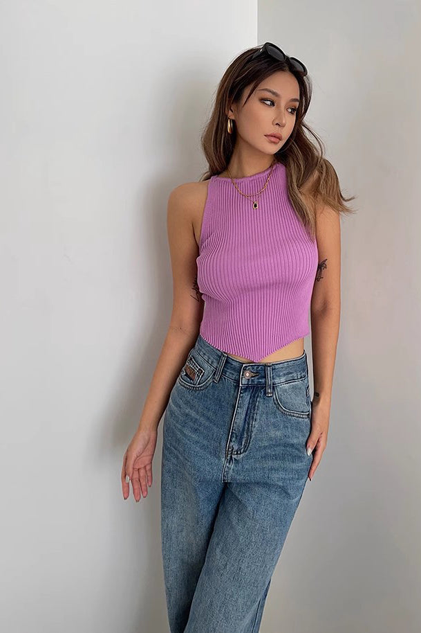 Sleeveless Ribbed Tank Tops Fitted Cami Tee Shirts