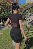 Causal Mesh Short Sleeve Jumpsuit