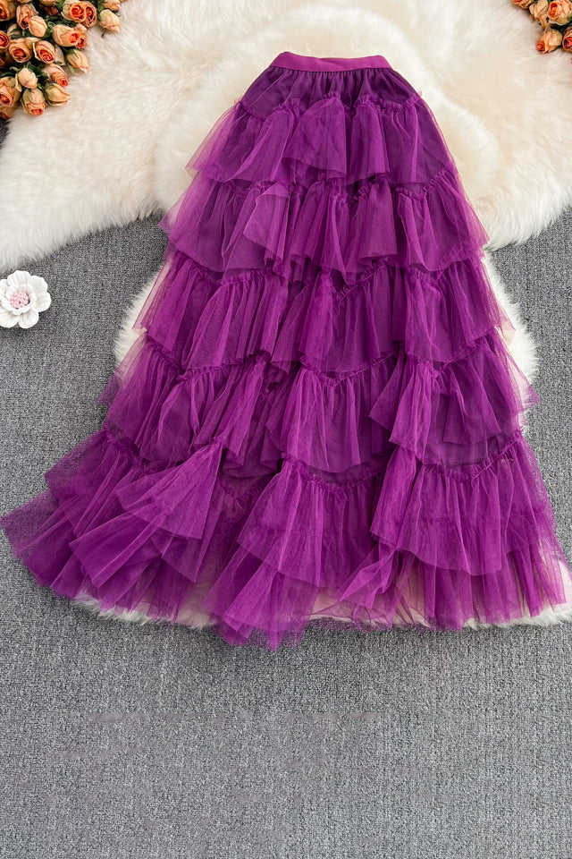Gauze Irregular Skirt