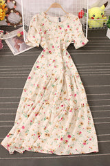 Floral Short Sleeve Maxi Dress