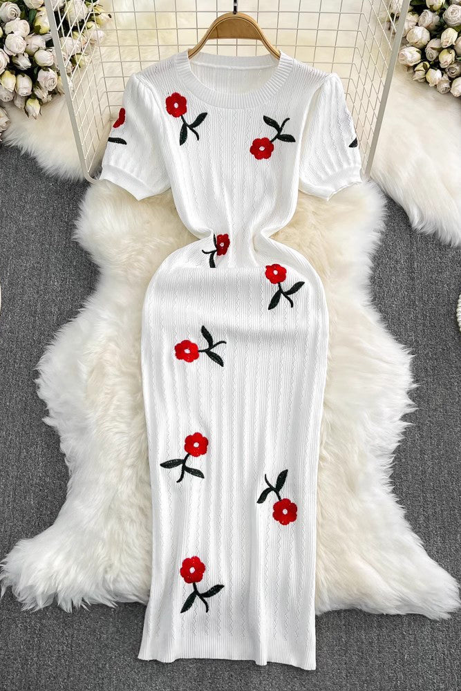 Short Sleeve Knit Maxi Dress
