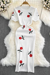 Short Sleeve Knit Maxi Dress