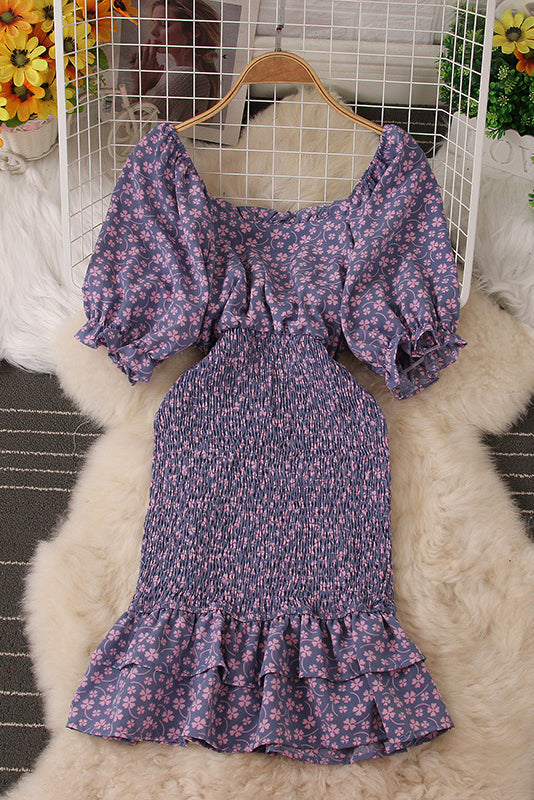 Floral Lace Ruffle Maxi Dress