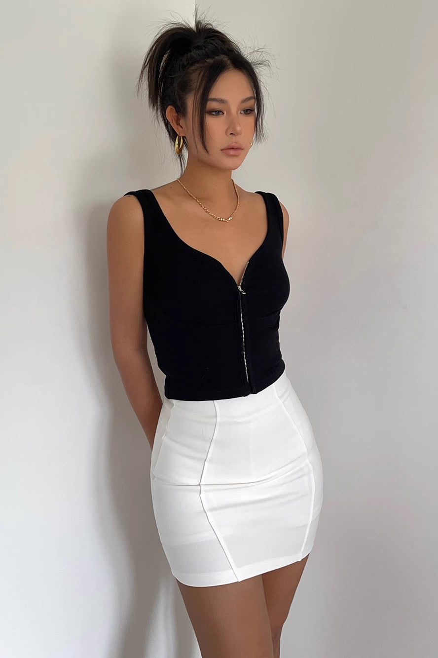 Fitted A-Line Solid Skirt