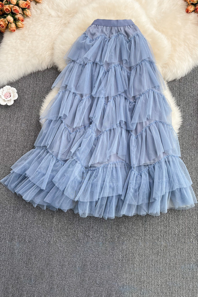 Gauze Irregular Skirt