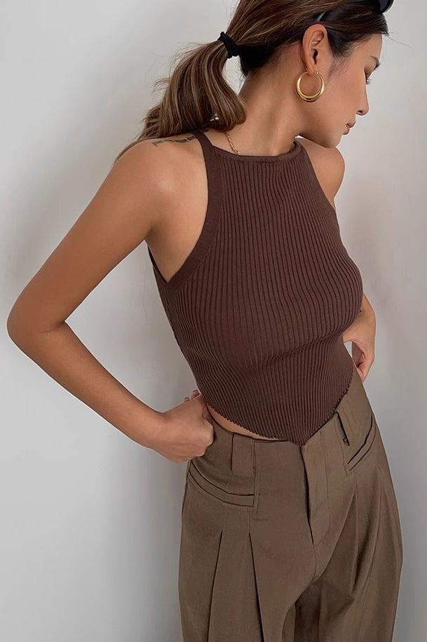 Sleeveless Ribbed Tank Tops Fitted Cami Tee Shirts