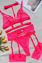 Hollow Halter Strappy Underwear Lingerie Set