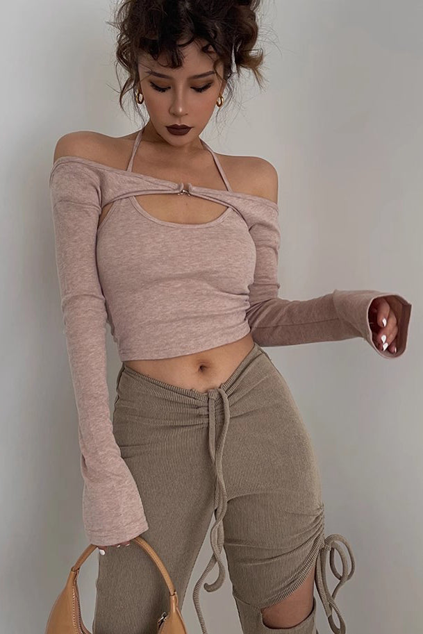Lace Up Back Halter Top