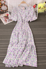 Floral Short Sleeve Maxi Dress
