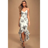 Ruffled For Florals Midi Dress