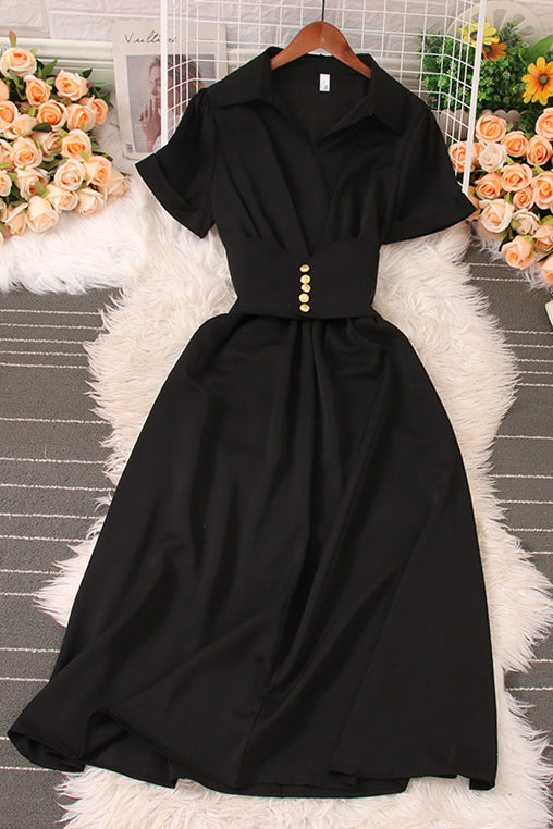 V-Neck Short Sleeve Maxi Dress