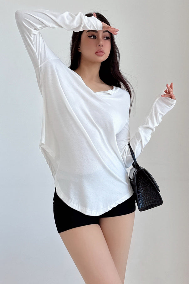 Casual V-Neck Long Sleeve Top