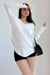 Casual V-Neck Long Sleeve Top