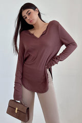 Casual V-Neck Long Sleeve Top