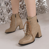 Botines de tacón con cordones