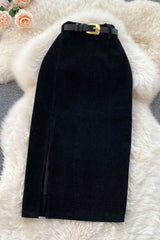 Retro Bodycon Split Skirt