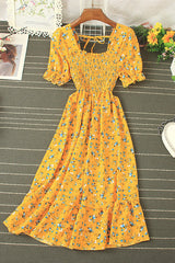 Floral Short Sleeve Maxi Dress