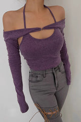 Lace Up Back Halter Top