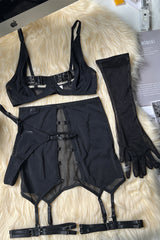 Gauze Skirt Glove Set Three-Piece