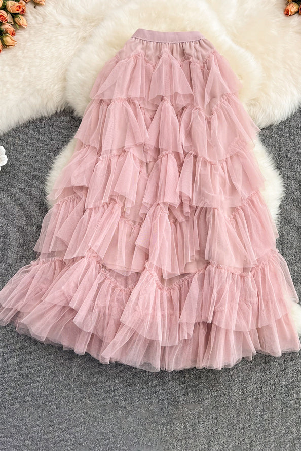 Gauze Irregular Skirt