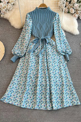 Casual Knit Long Sleeve Strappy Maxi Dress