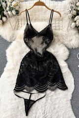 Lace Hollow Strap Dress