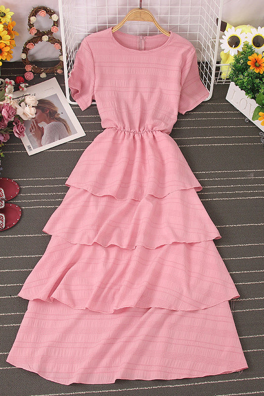 Lace Short Sleeve Maxi Dress