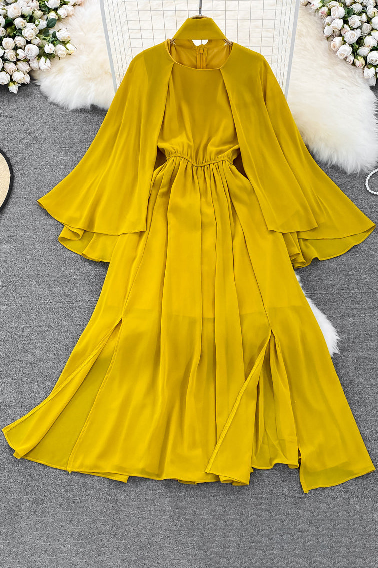 Long Sleeve Ruffle Maxi Dress