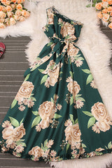 Floral Lace Slash Neck Maxi Dress