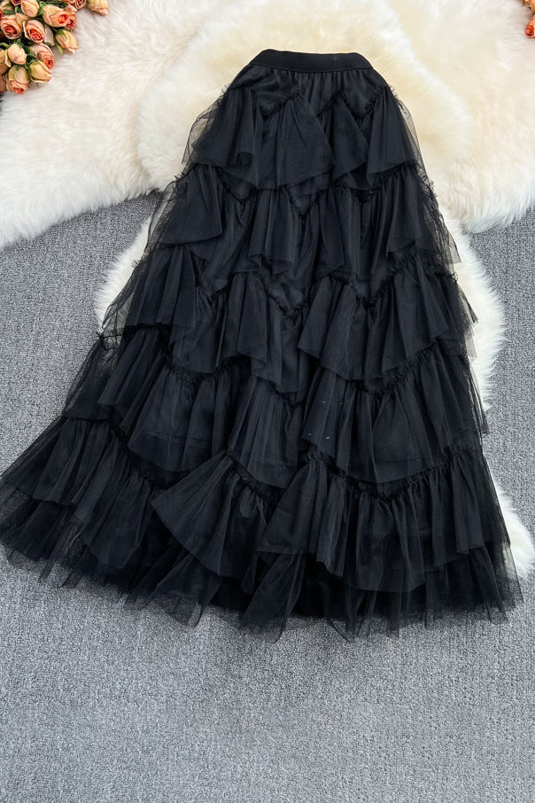 Gauze Irregular Skirt