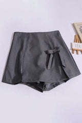 Bow Split A-Line Skirt Shorts