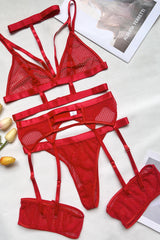 Hollow Halter Strappy Underwear Lingerie Set