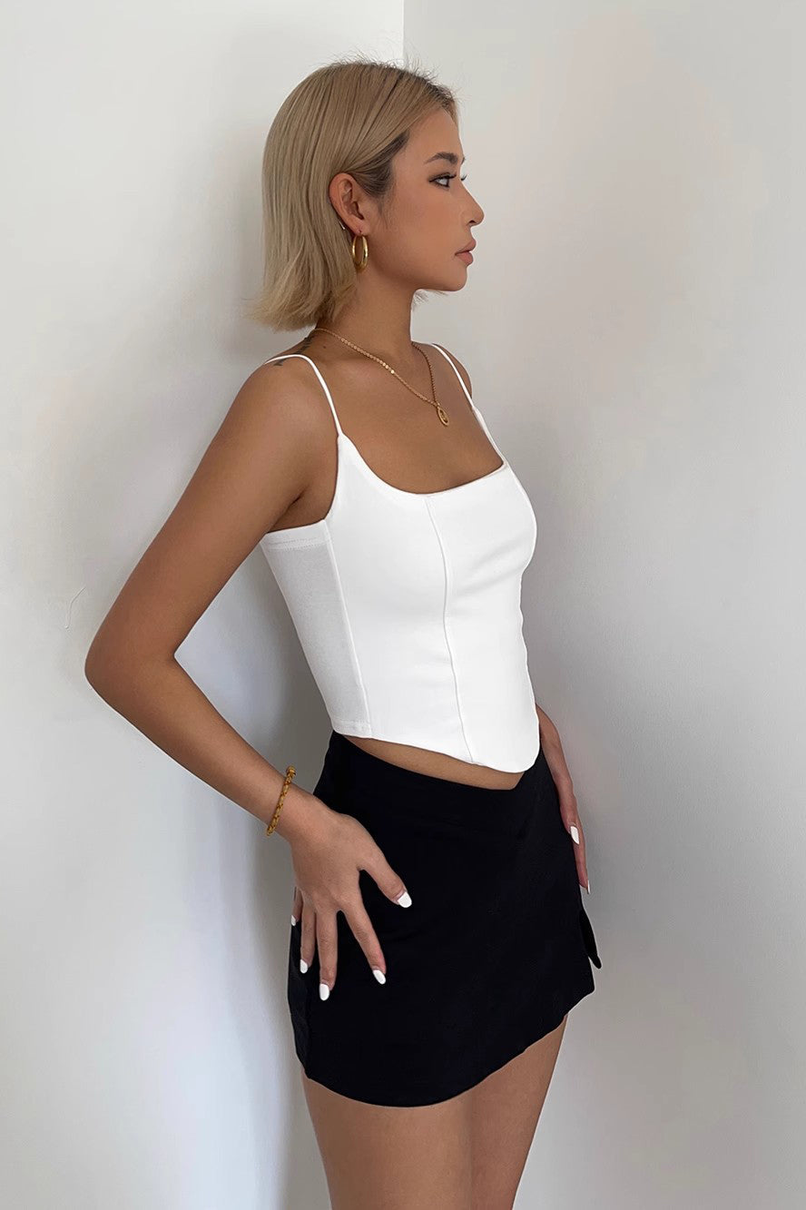 Sleeveless Asymmetrical Hem Tank Tops Basic Cami Tee Shirts