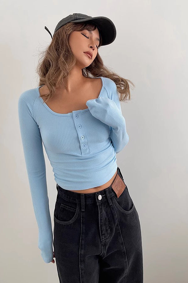 Ribbed Buttoned Front Fitted Basic Shirts