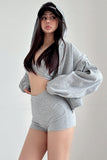 Underwear Hoodie Sweatshirt Coat Bralette Brassiere Bra Shorts Sportswear Set three-Piece