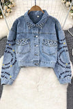 Long Sleeve Buttons Cardigan Jacket Denim Coat