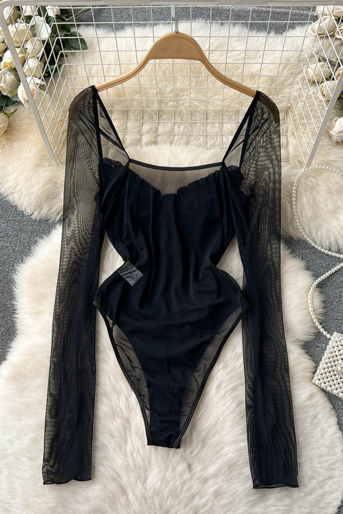 Gauze Long Sleeve Bodysuit