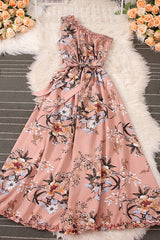 Floral Lace Slash Neck Maxi Dress