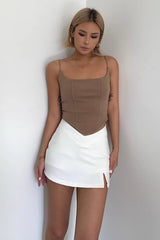 Sleeveless Asymmetrical Hem Tank Tops Basic Cami Tee Shirts
