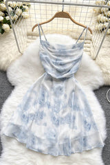 Floral Strap Sleeveless A-Line Dress