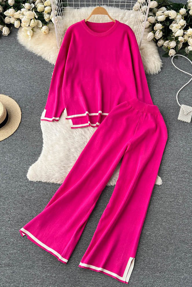 Long Sleeve Tops Pants Trousers Set Two-Piece